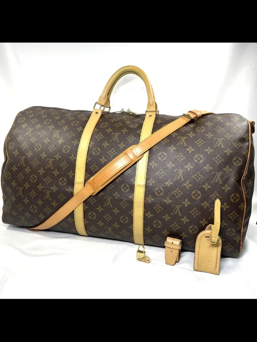 Louis Vuitton Brown Monogram Canvas Duffel with Vachetta Trim